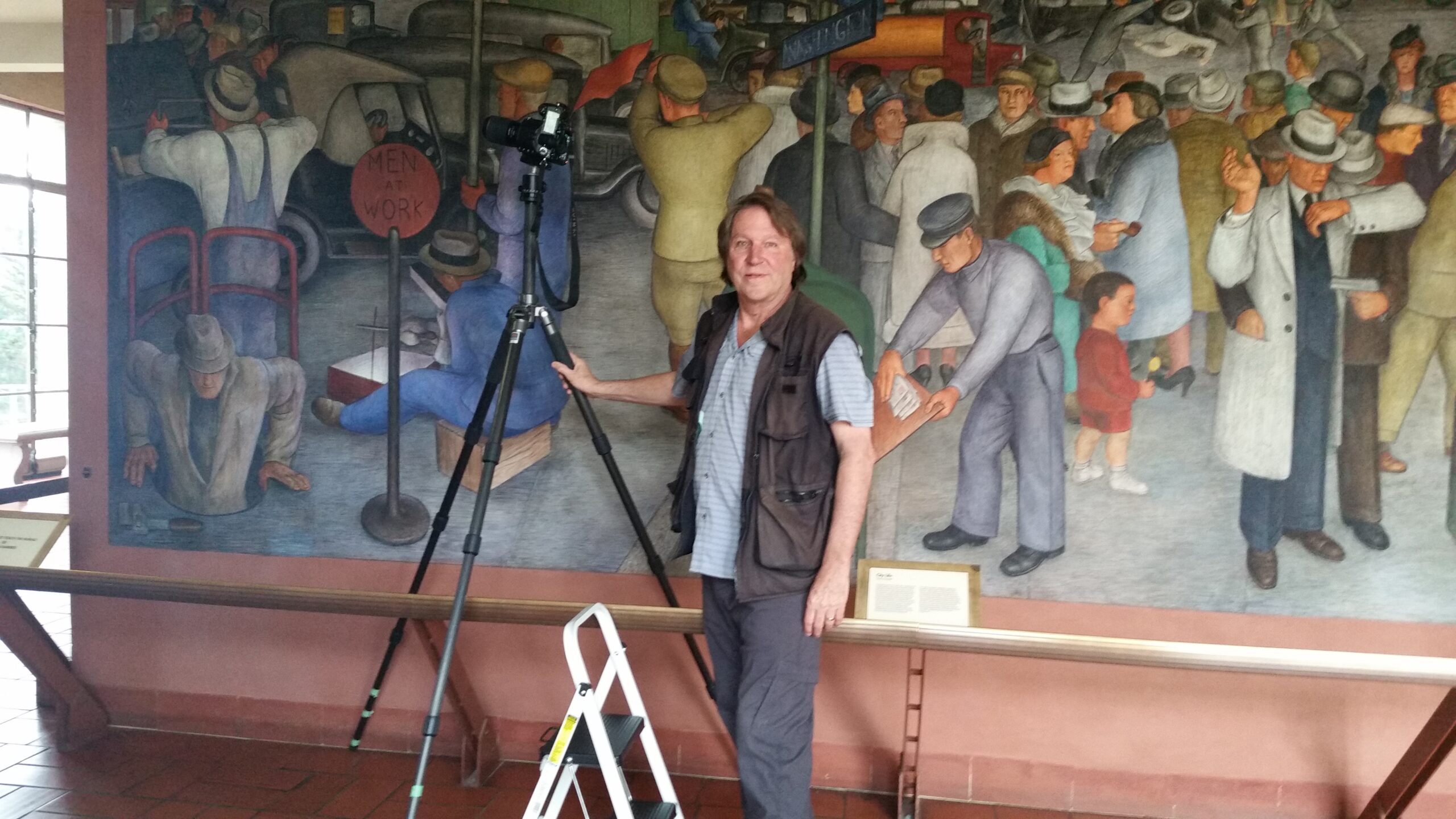 Bennett photographing Coit Tower murals